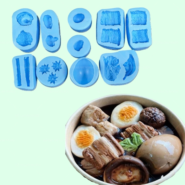 Khuôn Silicon - Món Ăn - Thịt Kho Tàu Set 10