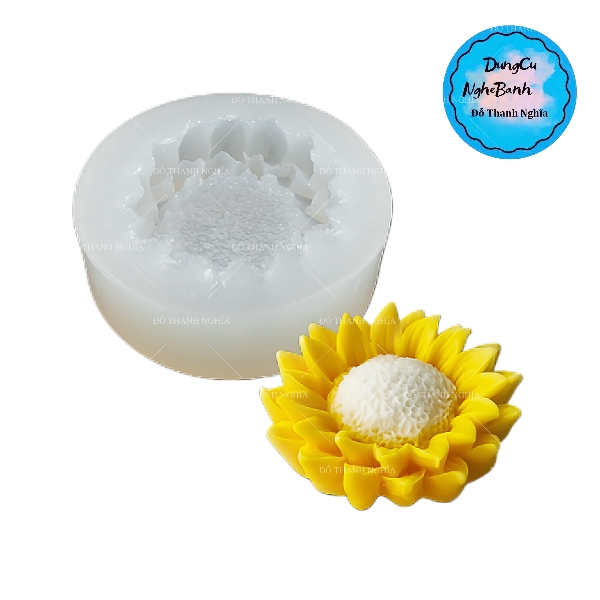 Khuôn Silicon - Hoa Hướng Dương - Mặt Hướng Dương 6.8cm Nở