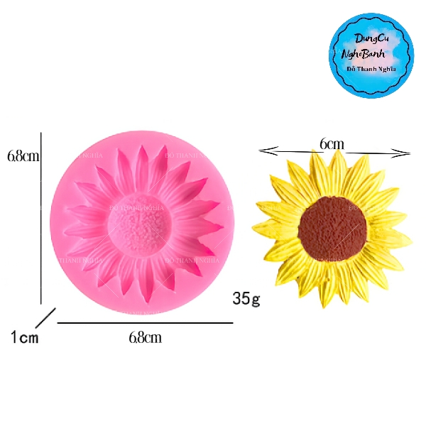 Khuôn Silicon - Hoa Hướng Dương - Mặt 6.8cm