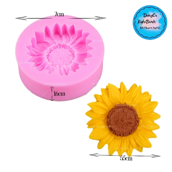 Khuôn Silicon - Hoa Hướng Dương - Mặt 5.5cm