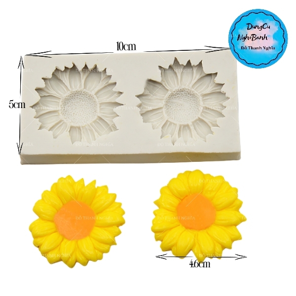 Khuôn Silicon - Hoa Hướng Dương - Mặt 4.6cm - 2c