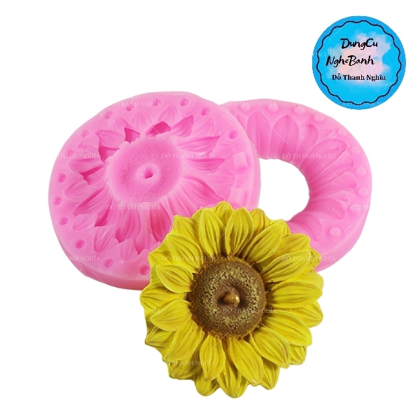 Khuôn Silicon - Hoa Hướng Dương - 9.5cm - 2 Mảnh