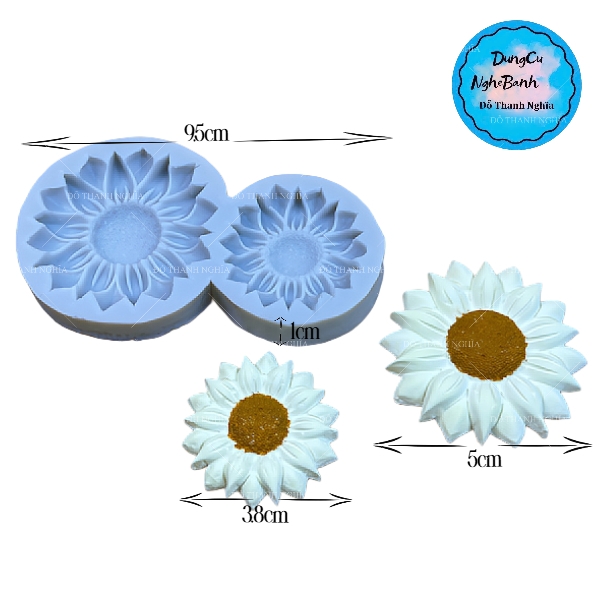 Khuôn Silicon - Hoa Hướng Dương - Mặt 3.8-5.5cm - 2c