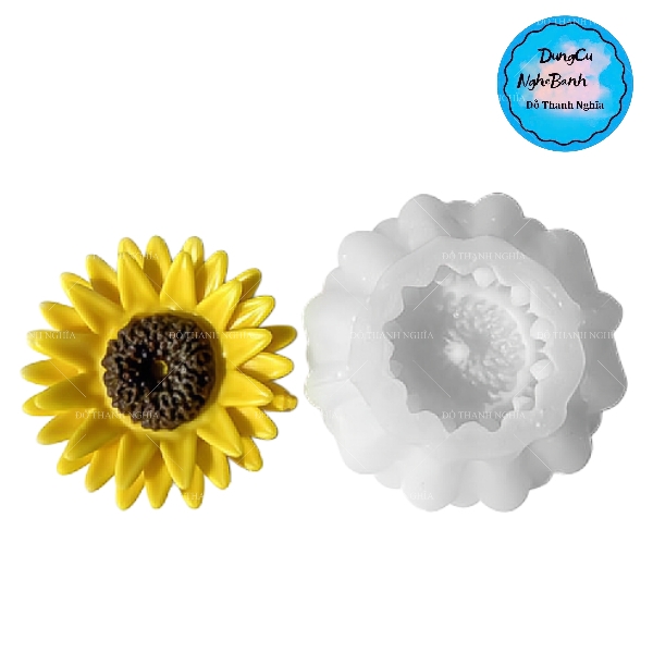 Khuôn Silicon - Hoa Hướng Dương - 7.9cm Khuôn Trắng