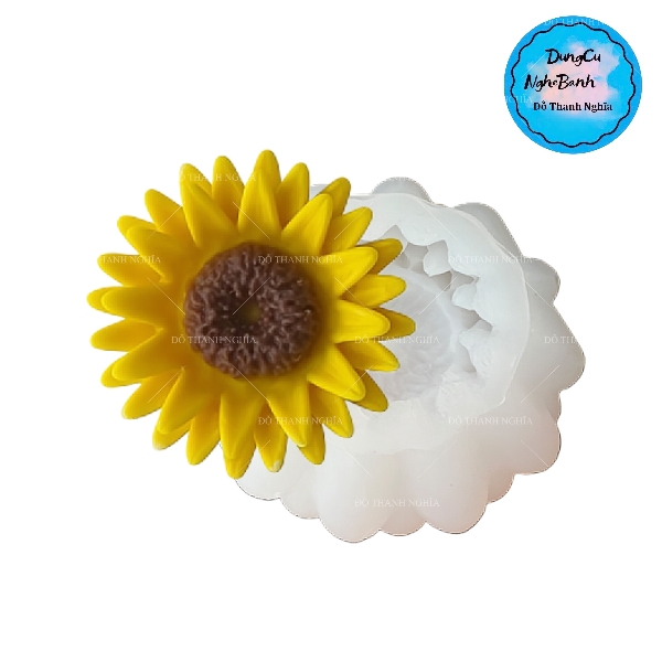Khuôn Silicon - Hoa Hướng Dương - 7.9cm Khuôn Trắng