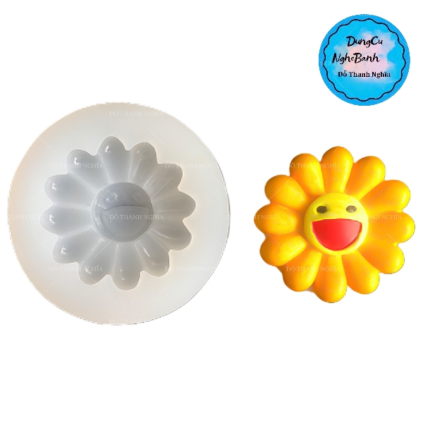 Khuôn Silicon - Hoa Hướng Dương - Mặt 5cm - Mặt Cười