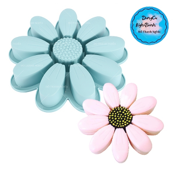 Khuôn Silicon - Đế Cốt - Hoa Hướng Dương 9 Cánh - 25cm