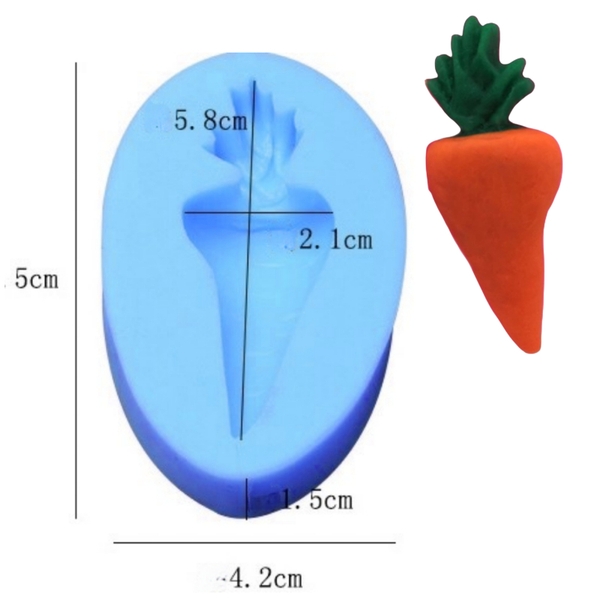 Khuôn Silicon - Rau Củ - Cà Rốt - 5.8cm