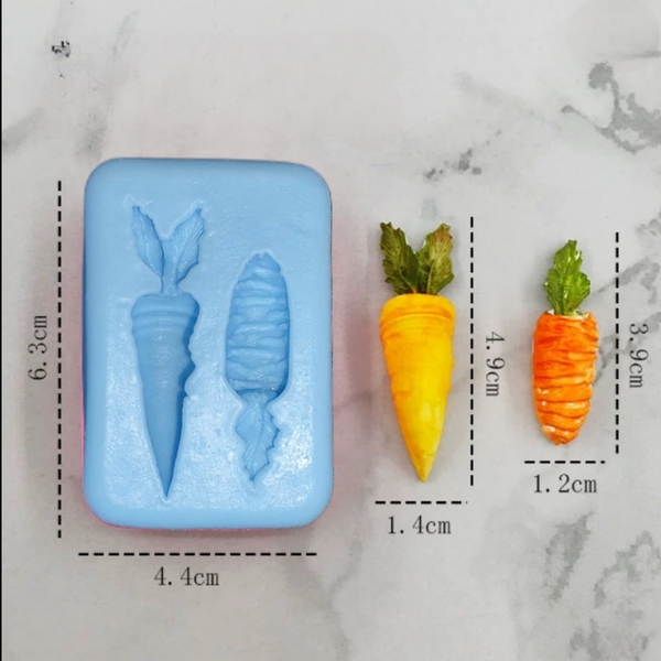 Khuôn Silicon - Rau Củ - Cà Rốt 2c - 4cm