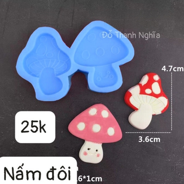 Khuôn Silicon - Rau Củ - Nấm - Vĩ 4.7cm 2c