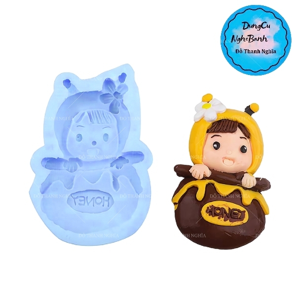 Khuôn Silicon - Em Bé - Ong 7.5cm