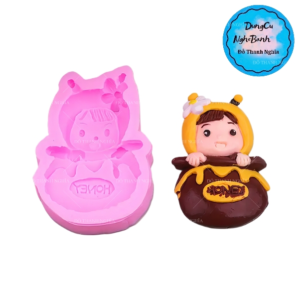 Khuôn Silicon - Em Bé - Ong 7.5cm