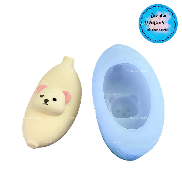 Khuôn Silicon - Trái Cây - Trái Chuối Mặt Gấu