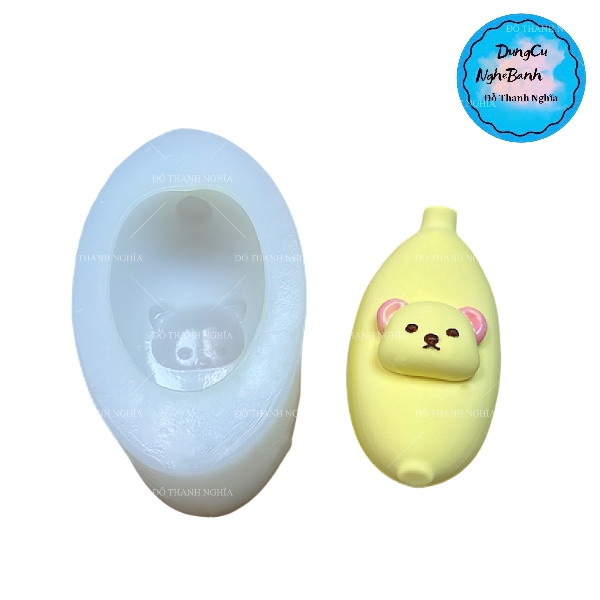 Khuôn Silicon - Trái Cây - Trái Chuối Mặt Gấu