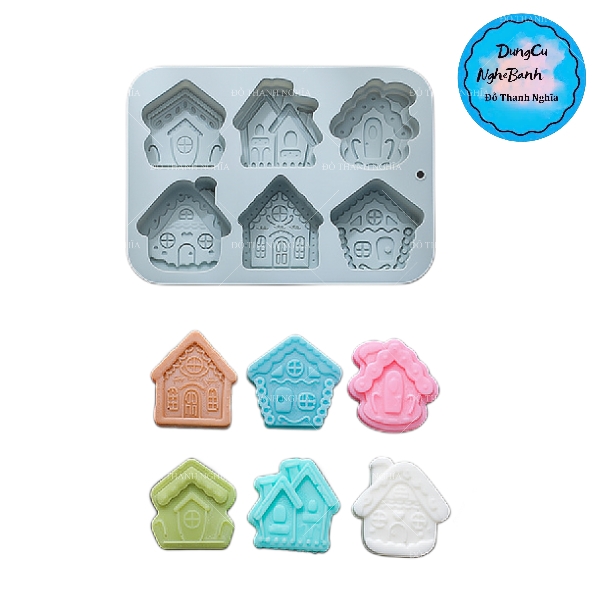 Khuôn Silicon - Ngôi Nhà - Vĩ 6 Nhà