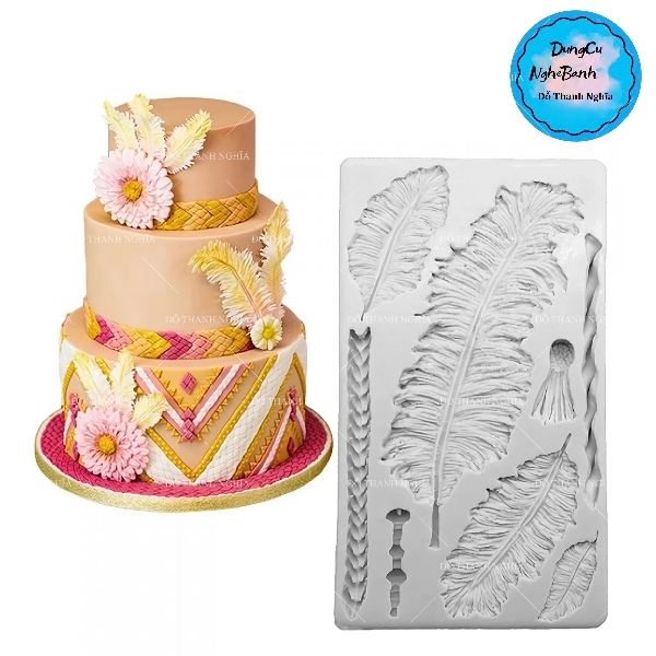 Khuôn Silicon - Lá Lông Vũ - Vĩ TH 8c