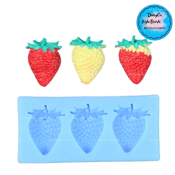 Khuôn Silicon - Trái Cây - Dâu Tây Vĩ 3c