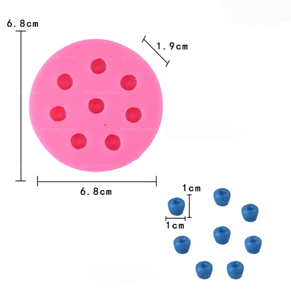 Khuôn Silicon - Trái Cây Berry - Việt Quất - BlueBerry 8c