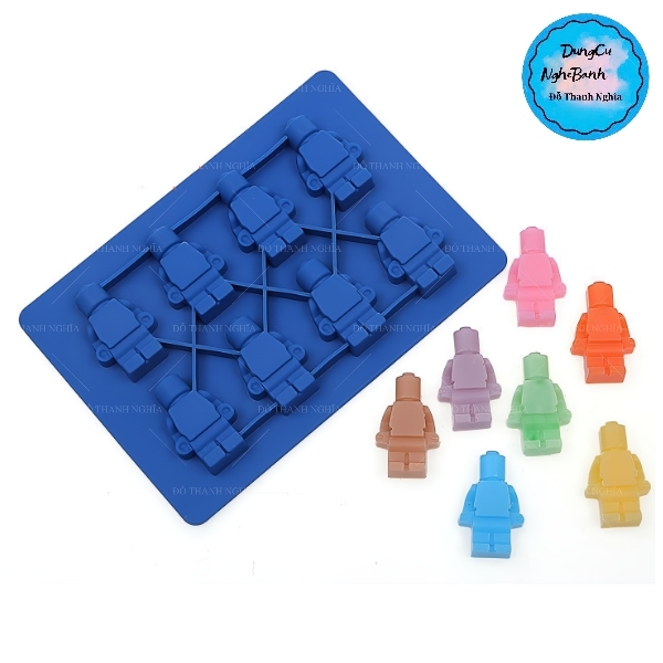Khuôn Silicon - Em Bé - Lego Robot Vĩ 4cm 8c