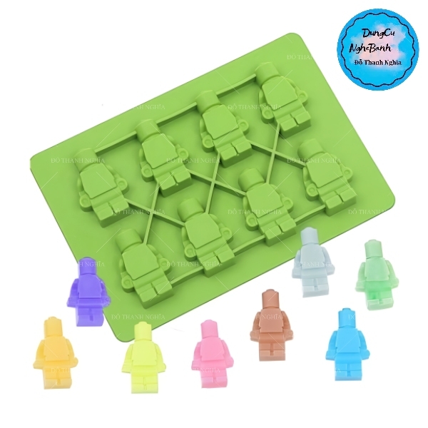 Khuôn Silicon - Em Bé - Lego Robot Vĩ 4cm 8c