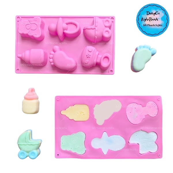 Khuôn Silicon - Bình Bú - Vĩ Bình Xe Nôi 6c