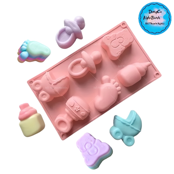 Khuôn Silicon - Bình Bú - Vĩ Bình Xe Nôi 6c