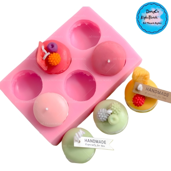 Khuôn Silicon - Bánh (2.5x3.6) - Vĩ Macaron 6c