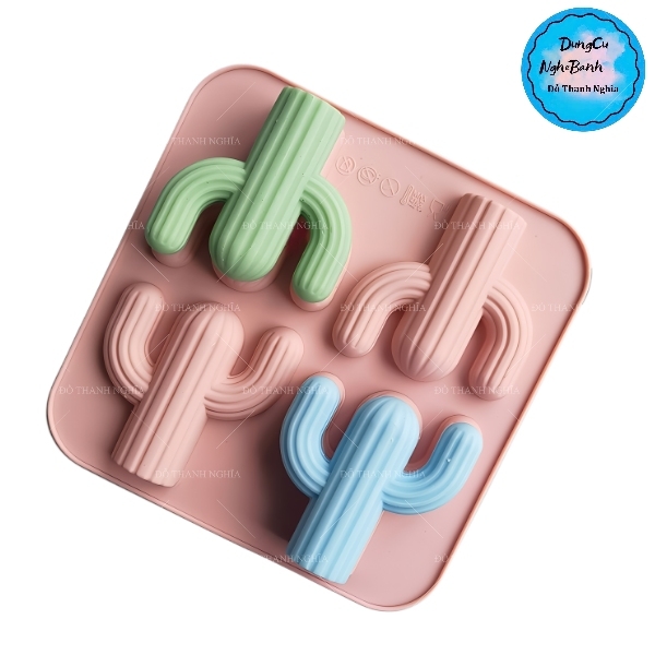 Khuôn Silicon - Sen Đá ĐỨNG  - Set - Vĩ 4 Chỉa