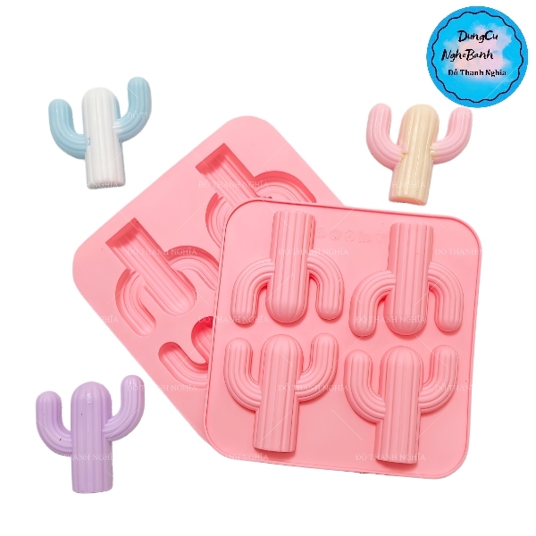 Khuôn Silicon - Sen Đá ĐỨNG  - Set - Vĩ 4 Chỉa