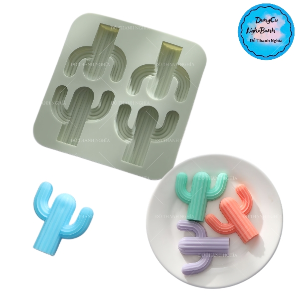 Khuôn Silicon - Sen Đá ĐỨNG  - Set - Vĩ 4 Chỉa