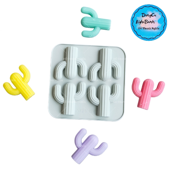 Khuôn Silicon - Sen Đá ĐỨNG  - Set - Vĩ 4 Chỉa