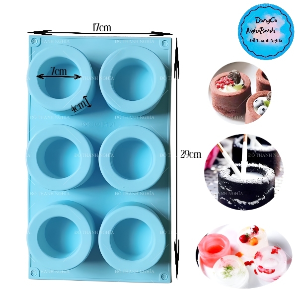 Khuôn Silicon - Bia - Ly - Chậu Cây 7x4cm Vĩ 6c