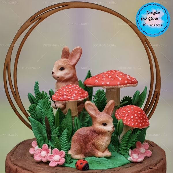 Khuôn Silicon - Động Vật - Con Thỏ - Vĩ 2 Thỏ