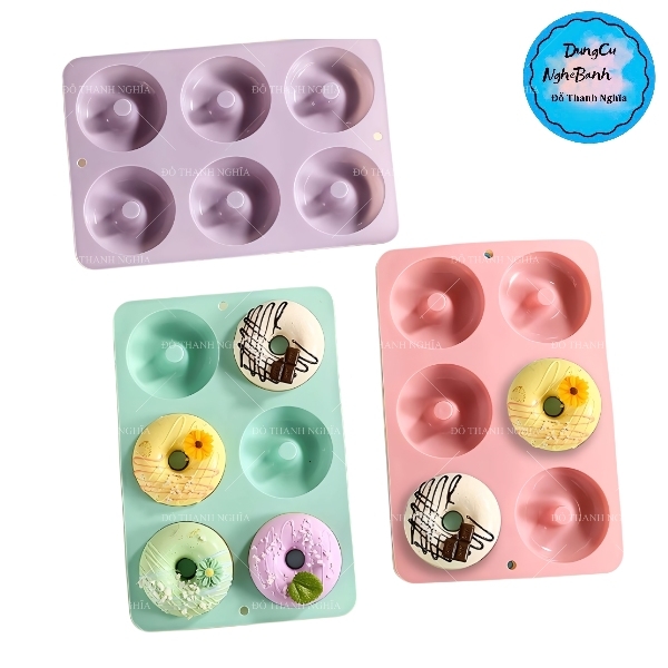 Khuôn Silicon - Donut - Vĩ 7.4cm H3.5 6c sale 24k