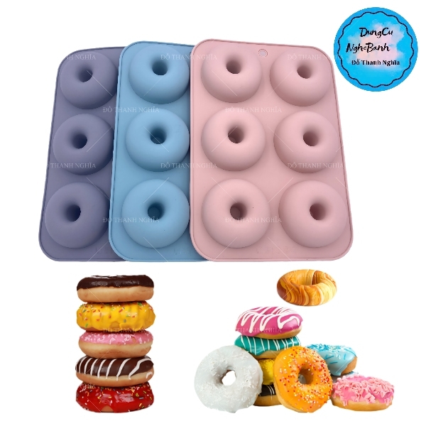 Khuôn Silicon - Donut - Vĩ 7.4cm H3.5 6c sale 24k