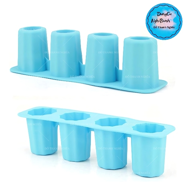 Khuôn Silicon - Bia - Chữ Nhật - Ly 4cm H5 Vĩ 4c