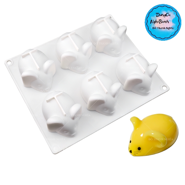 Khuôn Silicon - Động Vật - Chuột Nằm Vĩ 6c 4.5cm