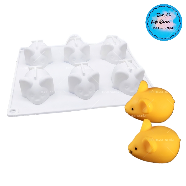 Khuôn Silicon - Động Vật - Chuột Nằm Vĩ 6c 6cm