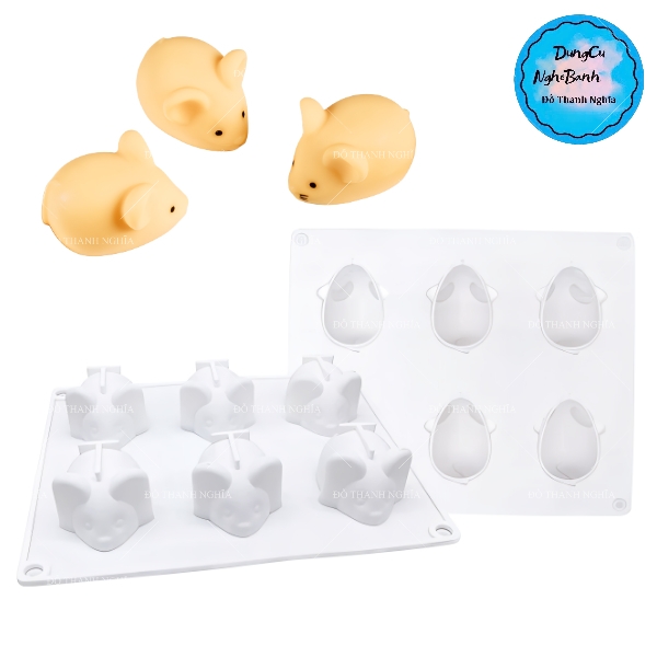 Khuôn Silicon - Động Vật - Chuột Nằm Vĩ 6c 4.5cm