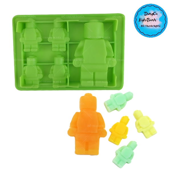 Khuôn Silicon - Em Bé - Lego Robot Vĩ Lớn Nhỏ 5c