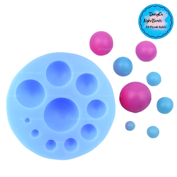 Khuôn Silicon - Chấm - Bi - Hạt Tròn - Vĩ TH 10c