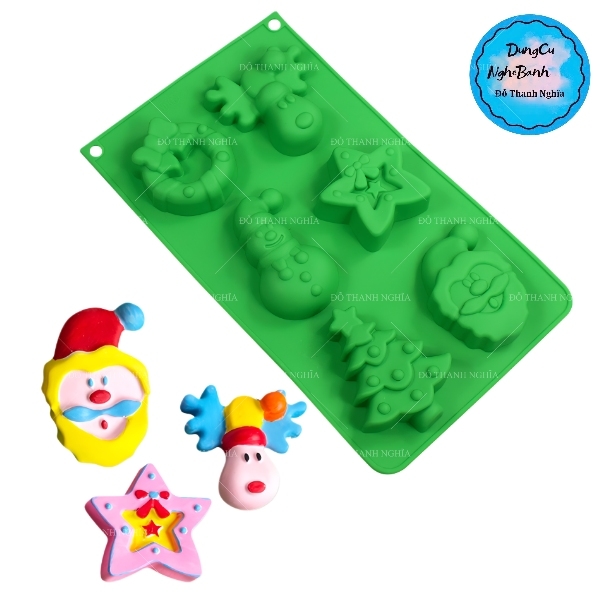 Khuôn Silicon - Noel - Vĩ TH Tuần Lộc Sao Thông 6c