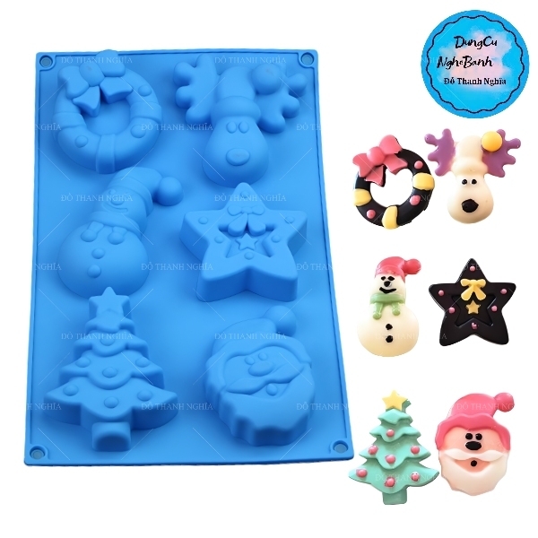Khuôn Silicon - Noel - Vĩ TH Tuần Lộc Sao Thông 6c
