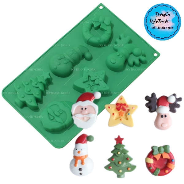 Khuôn Silicon - Noel - Vĩ TH Tuần Lộc Sao Thông 6c