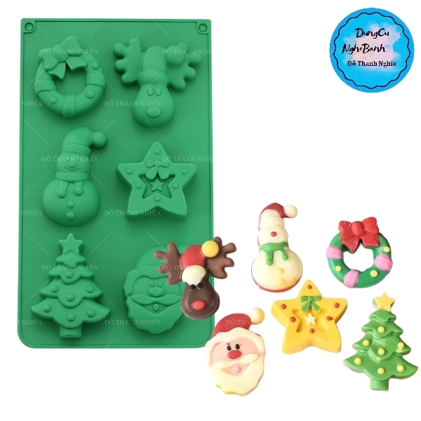 Khuôn Silicon - Noel - Vĩ TH Tuần Lộc Sao Thông 6c