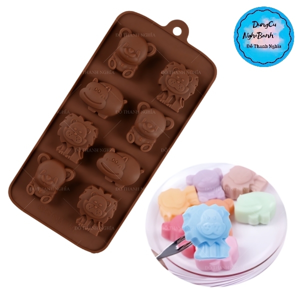 Khuôn Silicon - Động Vật - Vĩ Gấu Hà Mã Sư Tử 8c