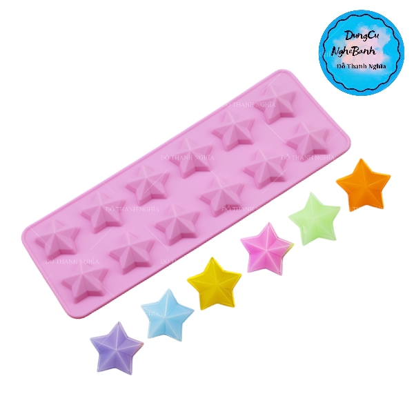 Khuôn Silicon - Bầu Trời - Ngôi Sao - Vĩ 3.6cm 12c