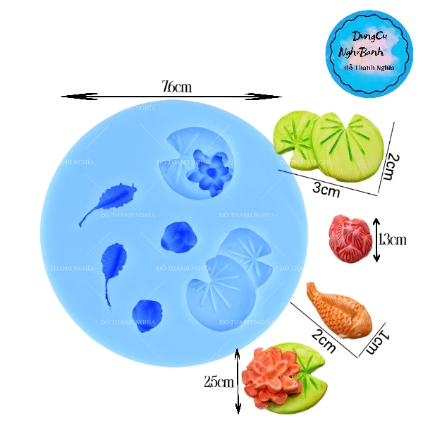 Khuôn Silicon - Biển - Cá Hoa Sen Búp Sen Nhỏ - Vĩ 6c