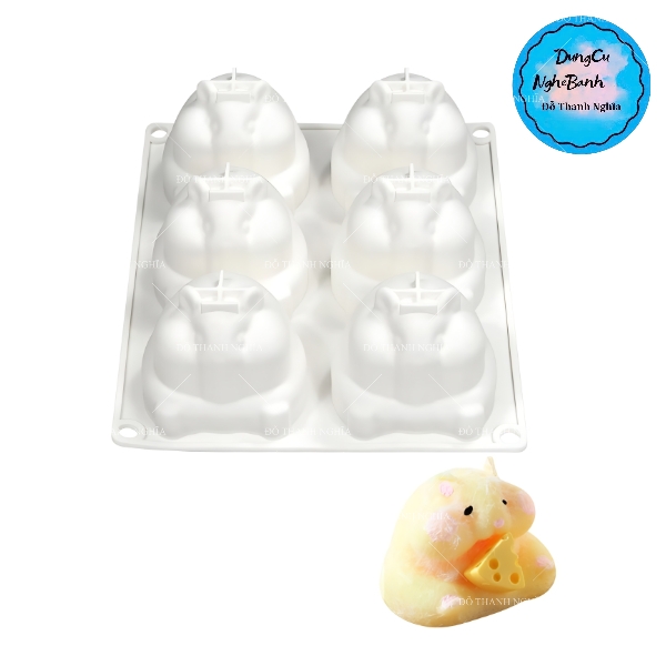Khuôn Silicon - Động Vật - Chuột Hamster Vĩ 6c 6.6cm