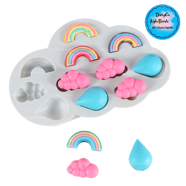 Khuôn Silicon - Bầu Trời - Cầu Vồng - Vĩ Mây Nước 11c
